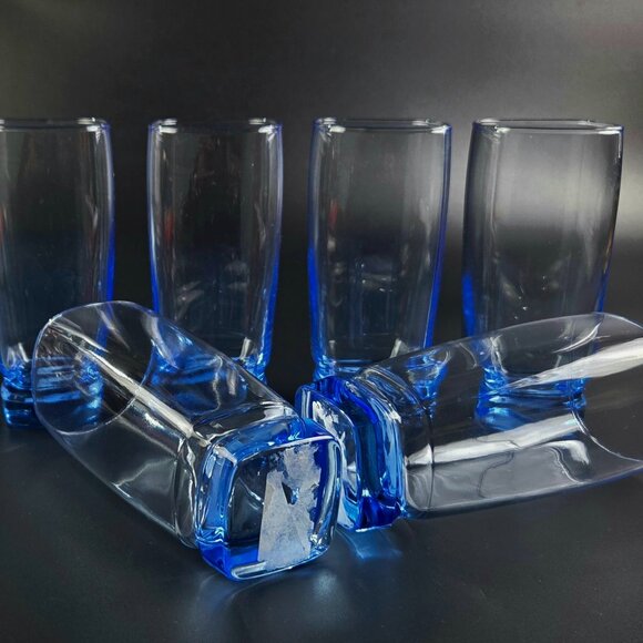 Vintage - Cooler Carrington Aqua Blue by Libbey Glass Company - 6 1/4" Tall - Picture 2 of 9